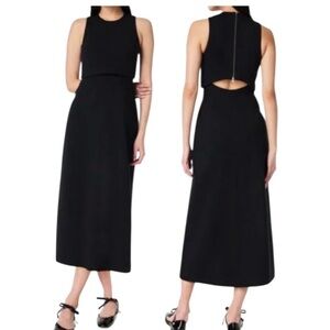 NWT SPANX Black Ponte Fitted Midi Dress